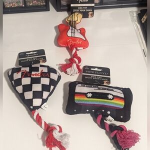 Pink Floyd & Fender Dog Toys Set Of 3 NWT!
